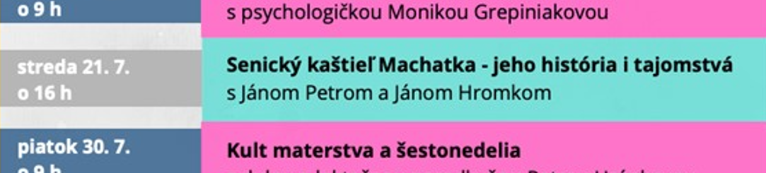 Týždeň v knižnici: história a tajomstvá senického kaštieľa Machatka i Prečítané leto